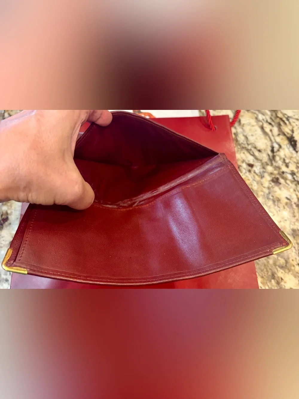 VTG. Cartier Burgundy Leather Men’s Wallet